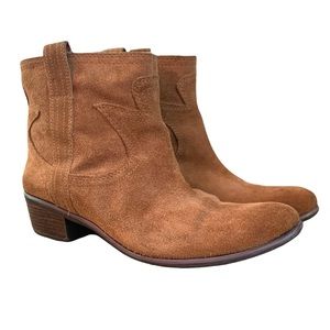 Lucky Brand Terra leather western style heeled ankle bootie